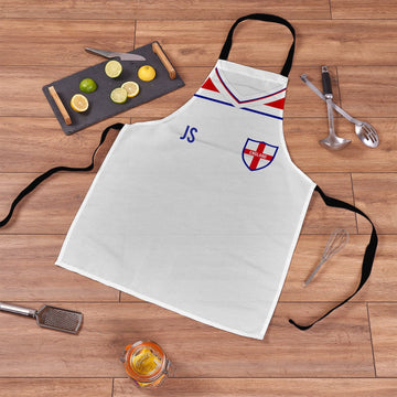 England - 1982 Home Shirt - Retro Football Novelty Water-Resistant, Lazer Cut (no fraying) Light Weight Adults Apron