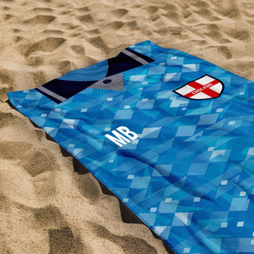 England - 1990 Third Shirt - Personalised Retro Beach Towel - 150cm x 75cm