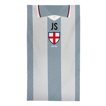 England - 1996 Away Shirt - Personalised Lightweight, Microfibre Retro Beach Towel - 150cm x 75cm