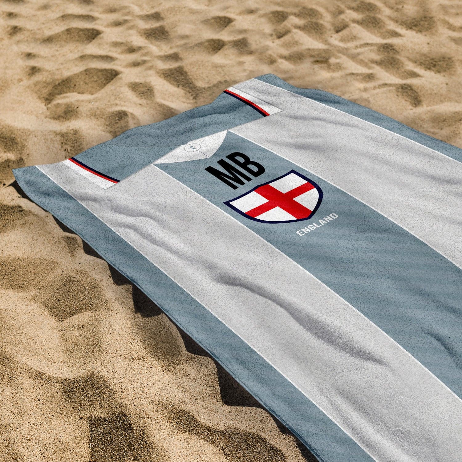 England - 1996 Away Shirt - Personalised Retro Beach Towel - 150cm x 75cm