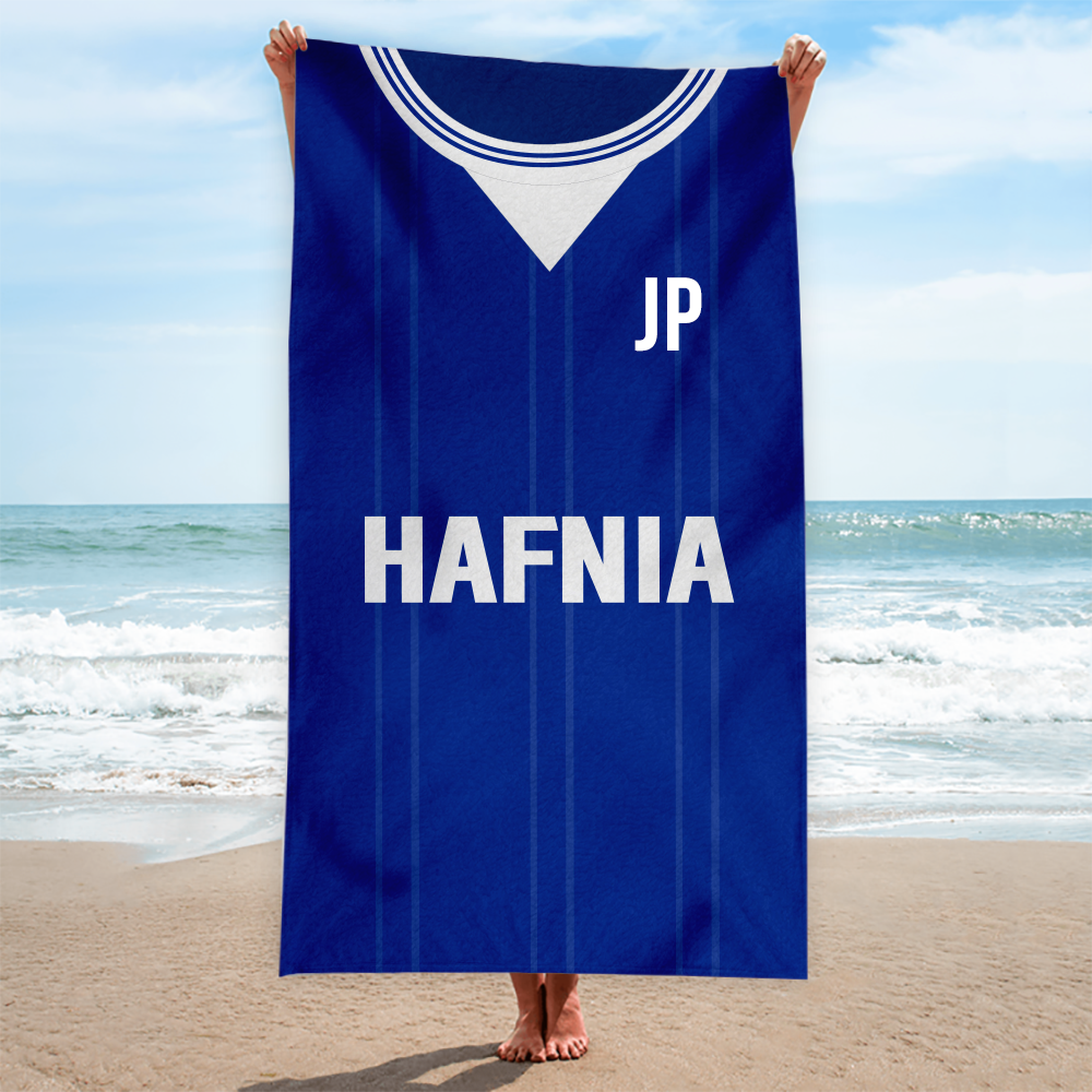 Everton - 1984 - Home Shirt - Personalised Vintage Beach Towel - 150cm x 75cm