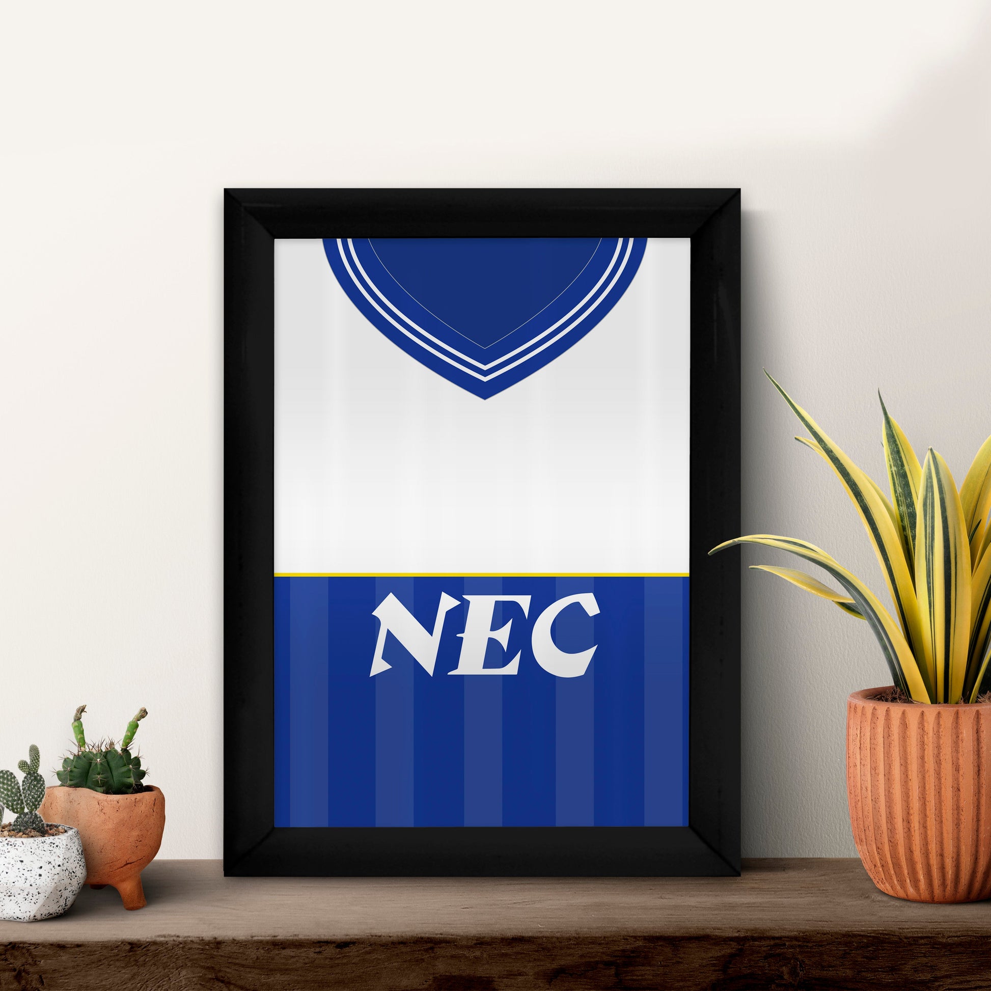 Personalised England - Everton 1986 Home Shirt - A4 Metal Sign Plaque