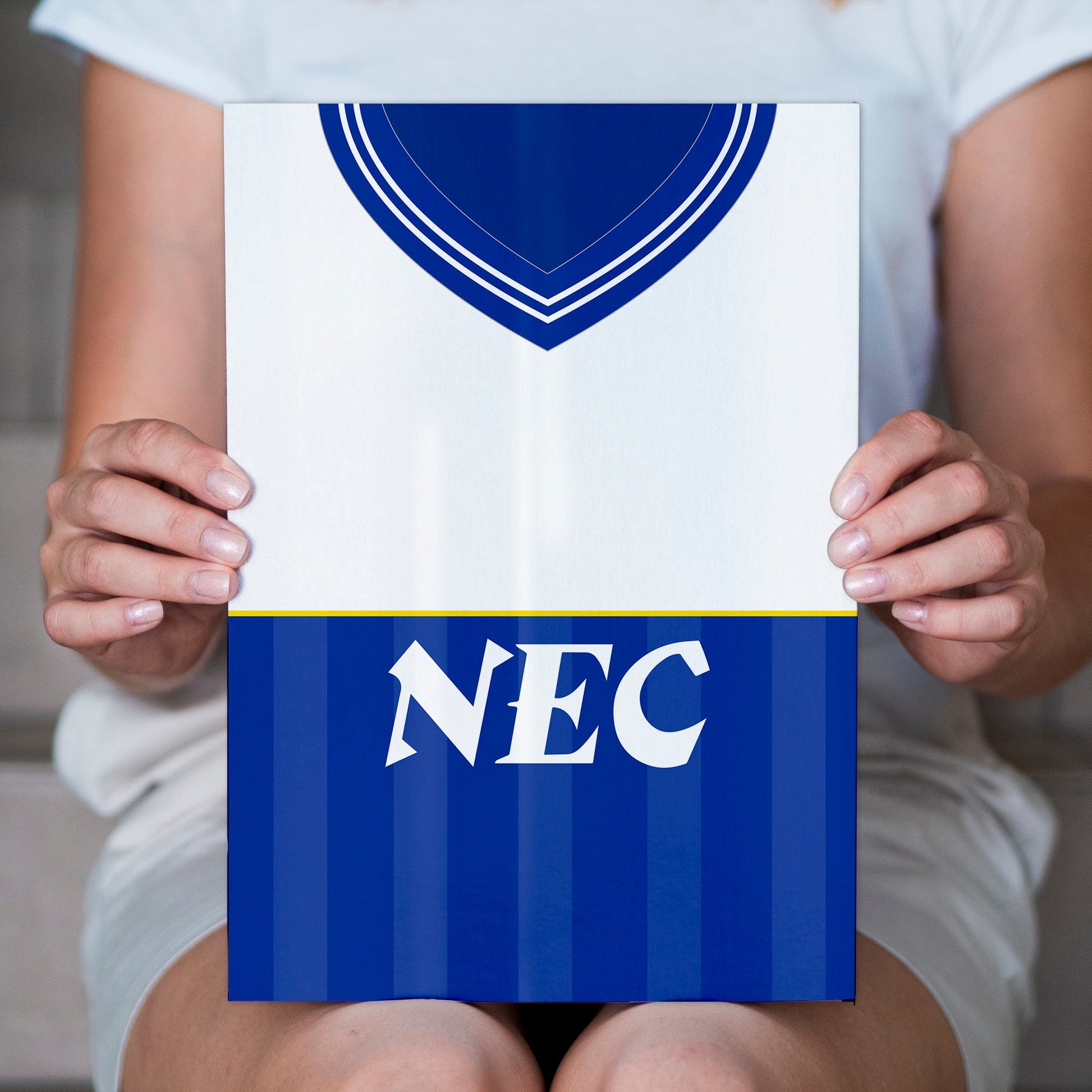 Personalised England - Everton 1986 Home Shirt - A4 Metal Sign Plaque