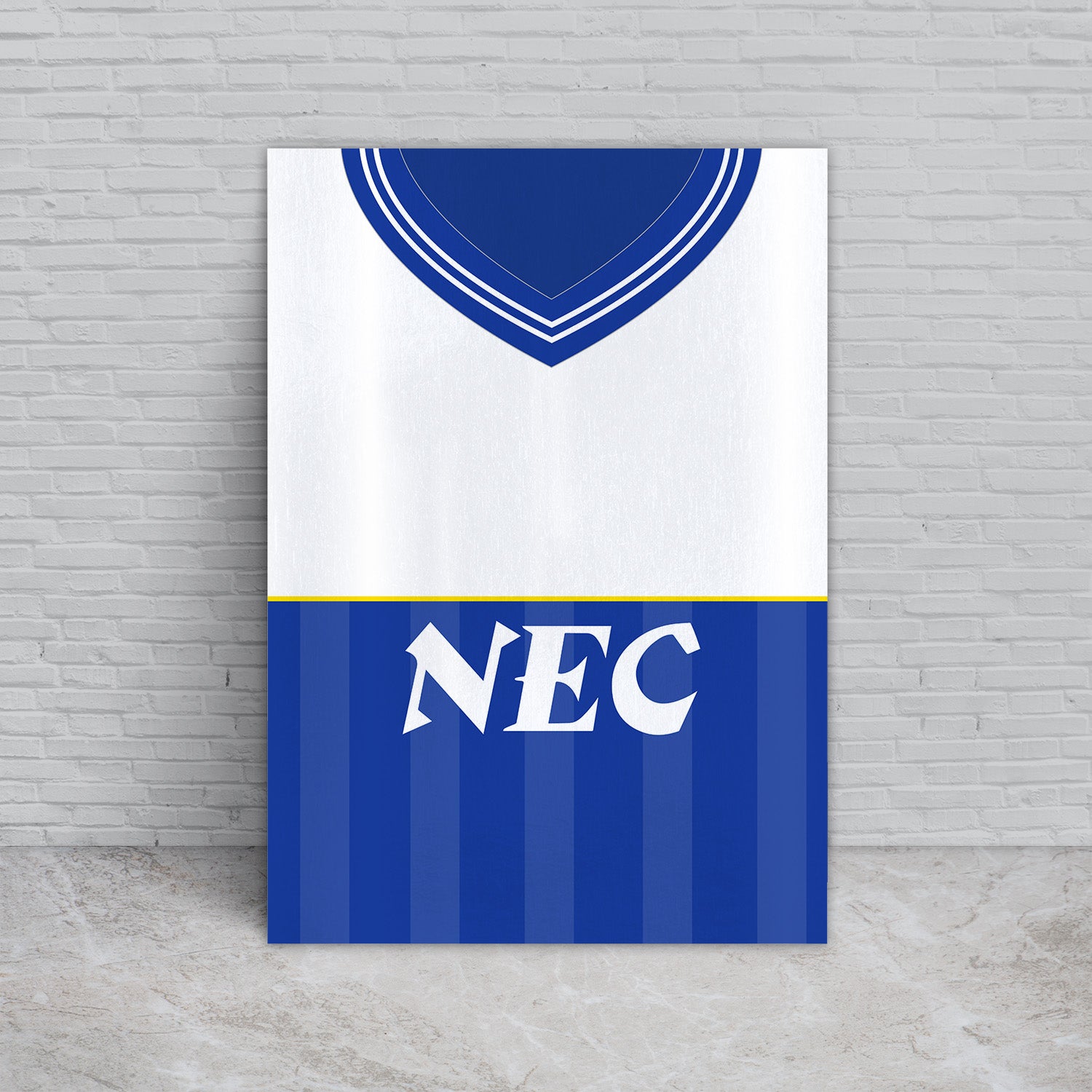 Personalised England - Everton 1986 Home Shirt - A4 Metal Sign Plaque