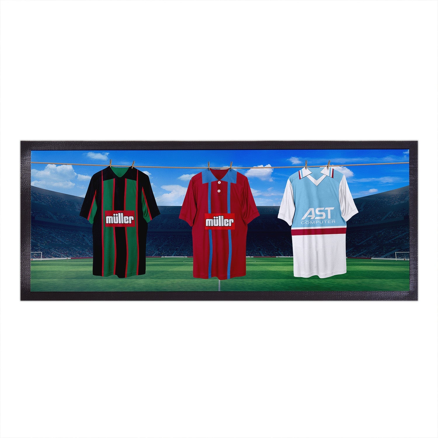 Aston Villa Retro Hanging Football Shirts - Personalised Bar Runner