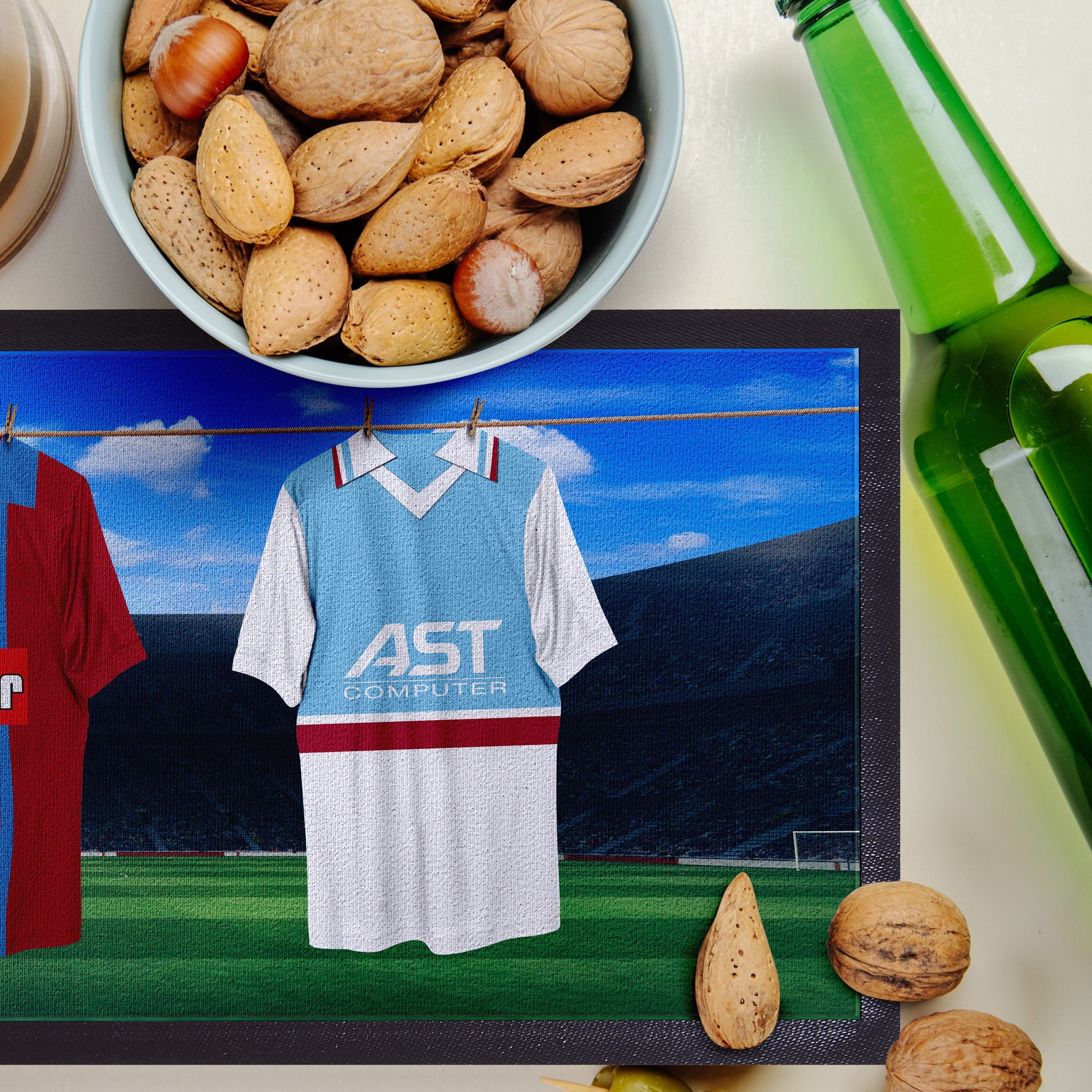 Aston Villa Retro Hanging Football Shirts - Personalised Bar Runner