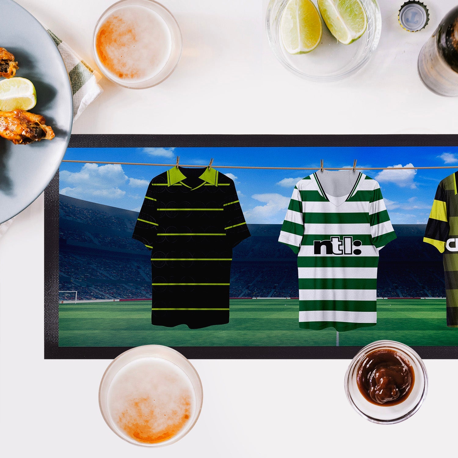 Celtic Retro Hanging Football Shirts - Personalised Bar Runner