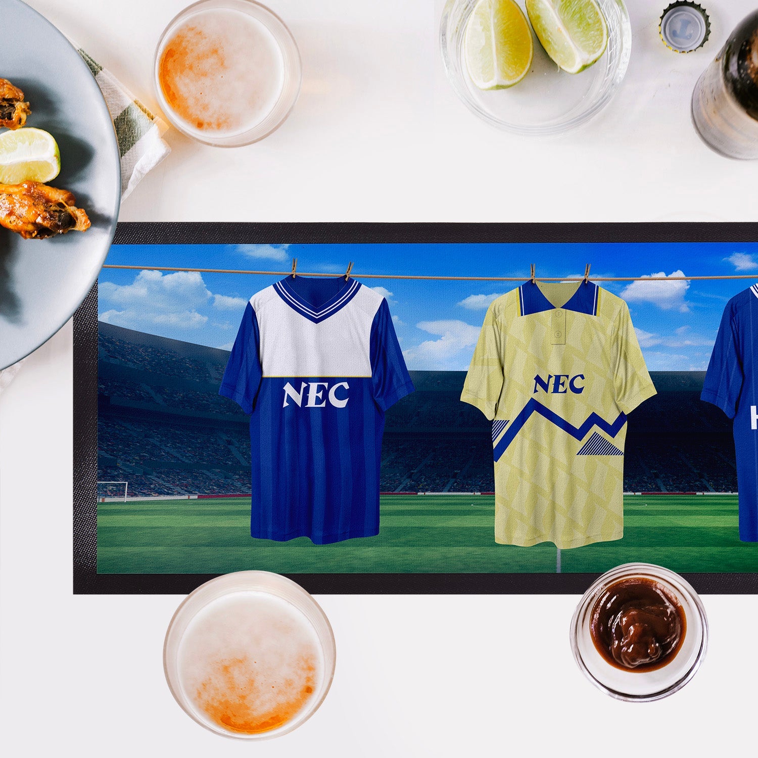 Everton Retro Hanging Football Shirts - Personalised Bar Runner