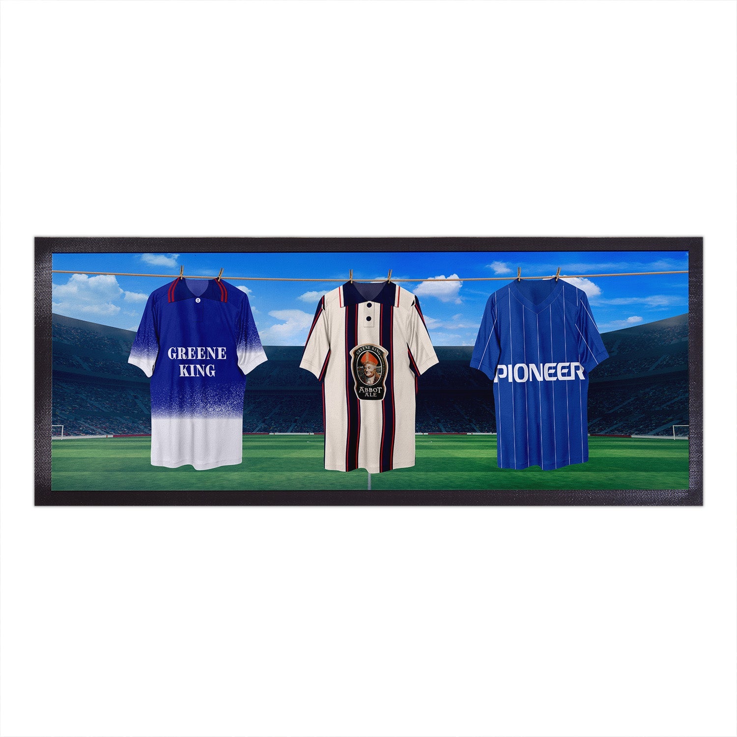 Ipswich Retro Retro Hanging Football Shirts - Personalised Bar Runner