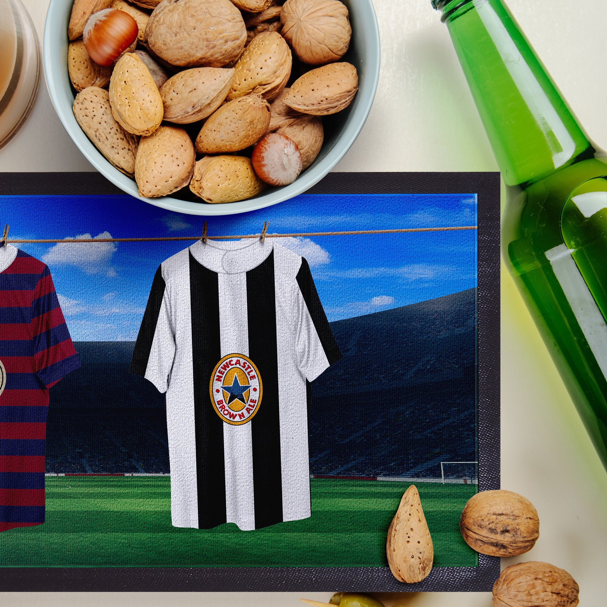 Newcastle Retro Hanging Football Shirts - Personalised Bar Runner