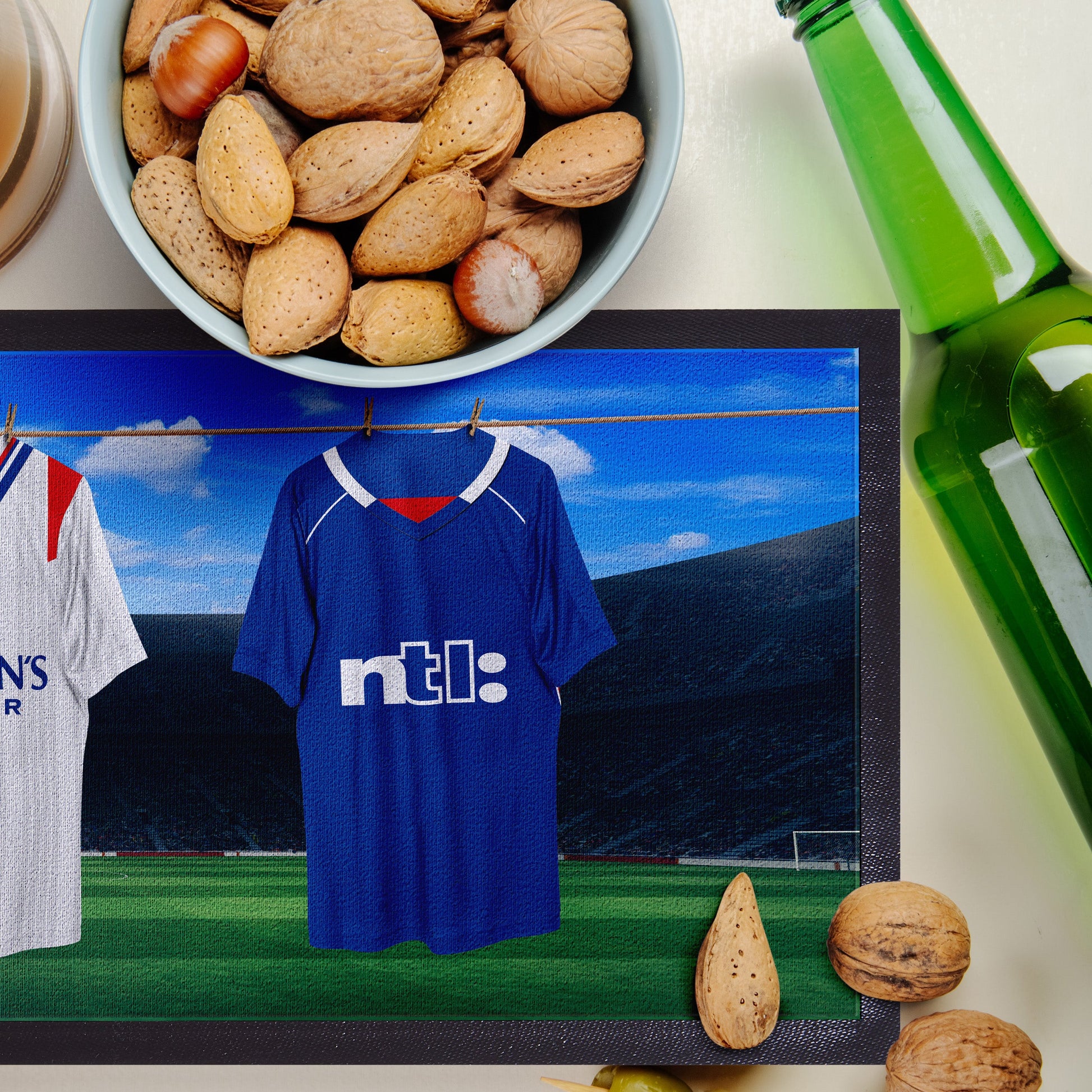 Rangers Retro Hanging Football Shirts - Personalised Bar Runner