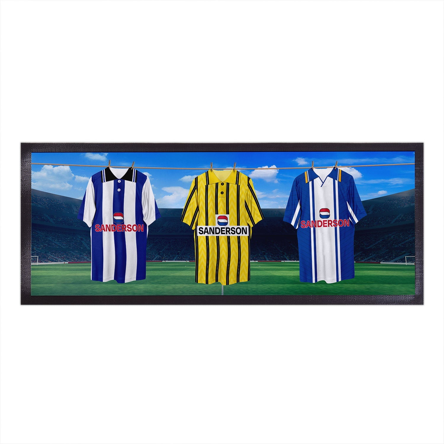 Wednesday Retro Hanging Football Shirts - Personalised Bar Runner