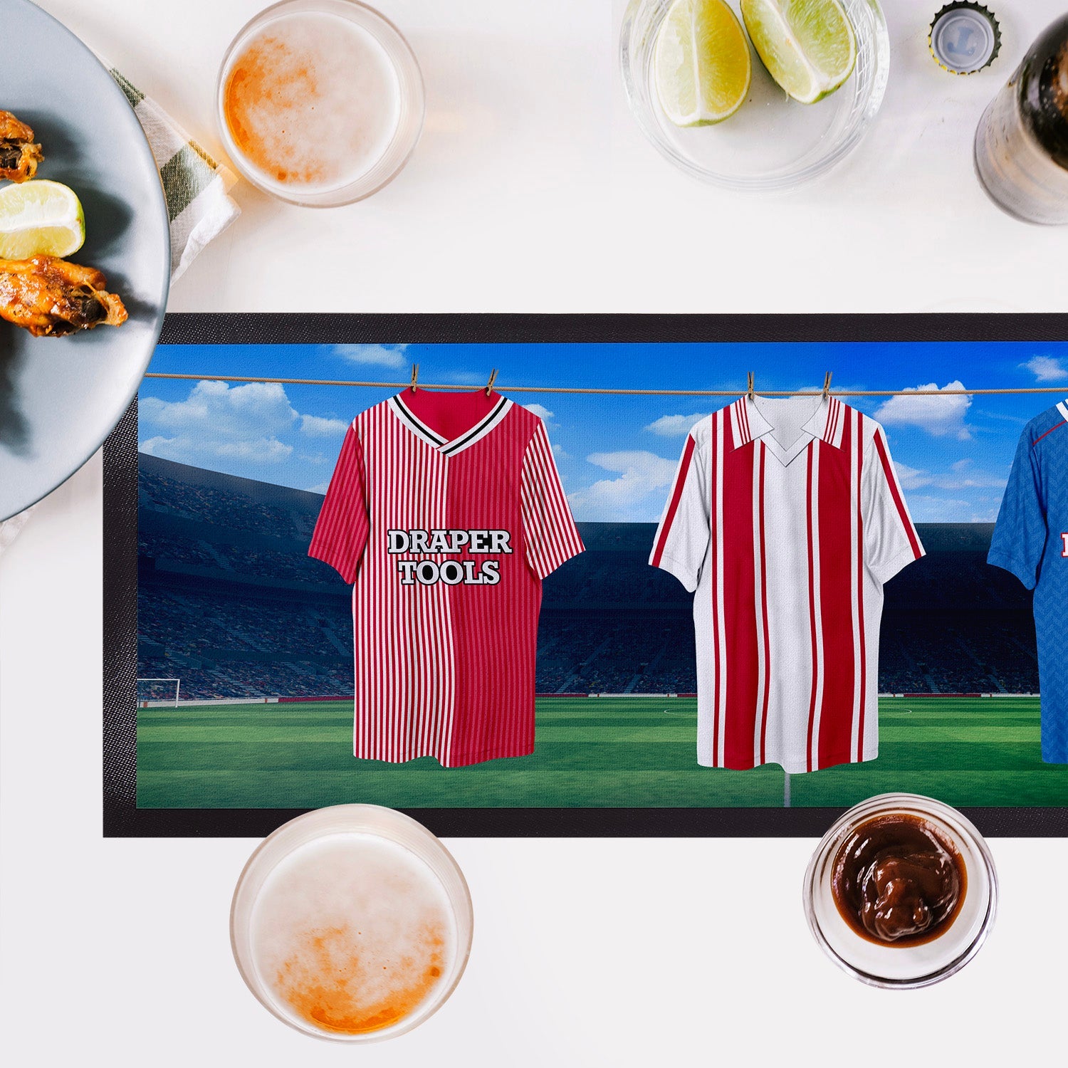 Southampton Retro Hanging Football Shirts - Personalised Bar Runner