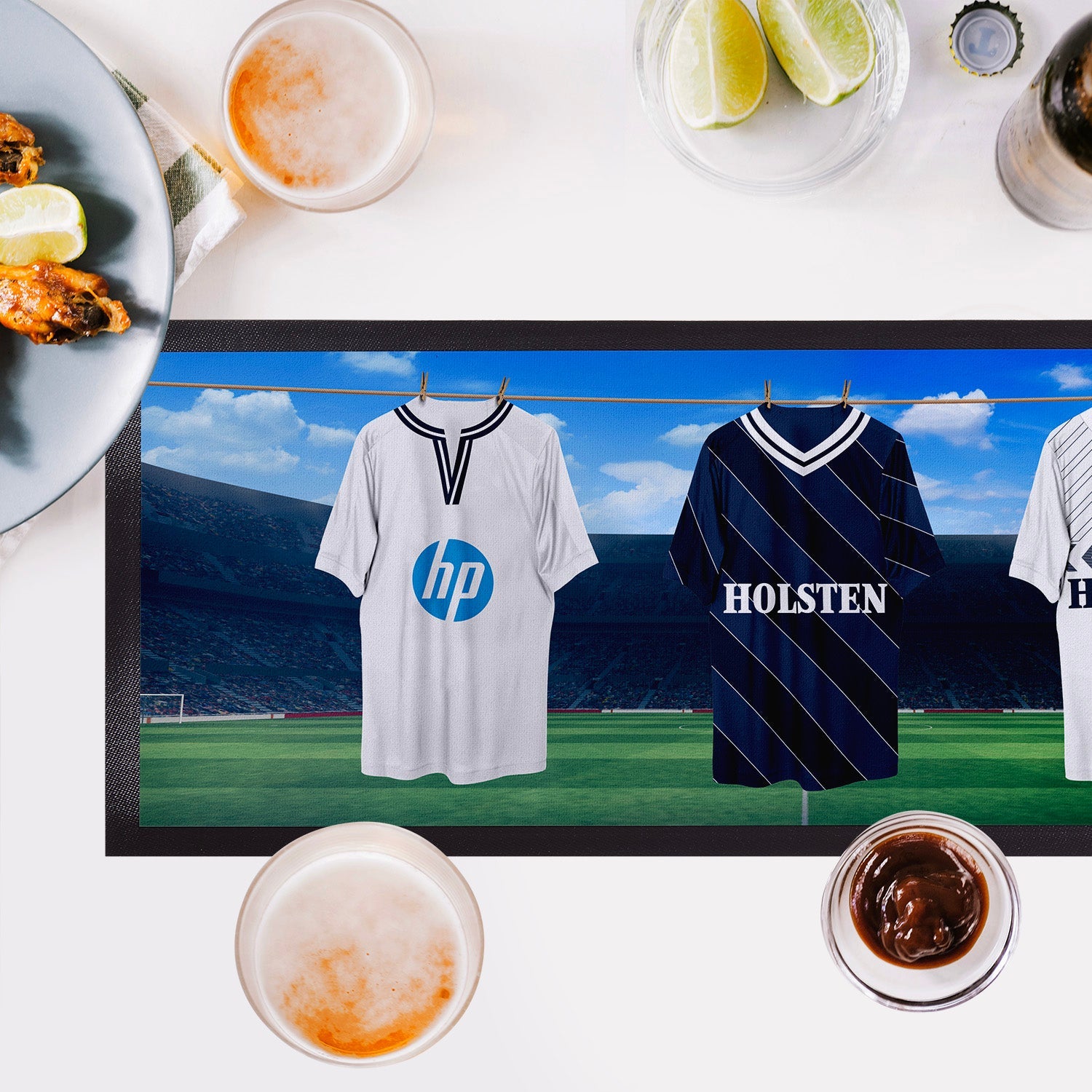 Tottenham Retro Hanging Football Shirts - Personalised Bar Runner