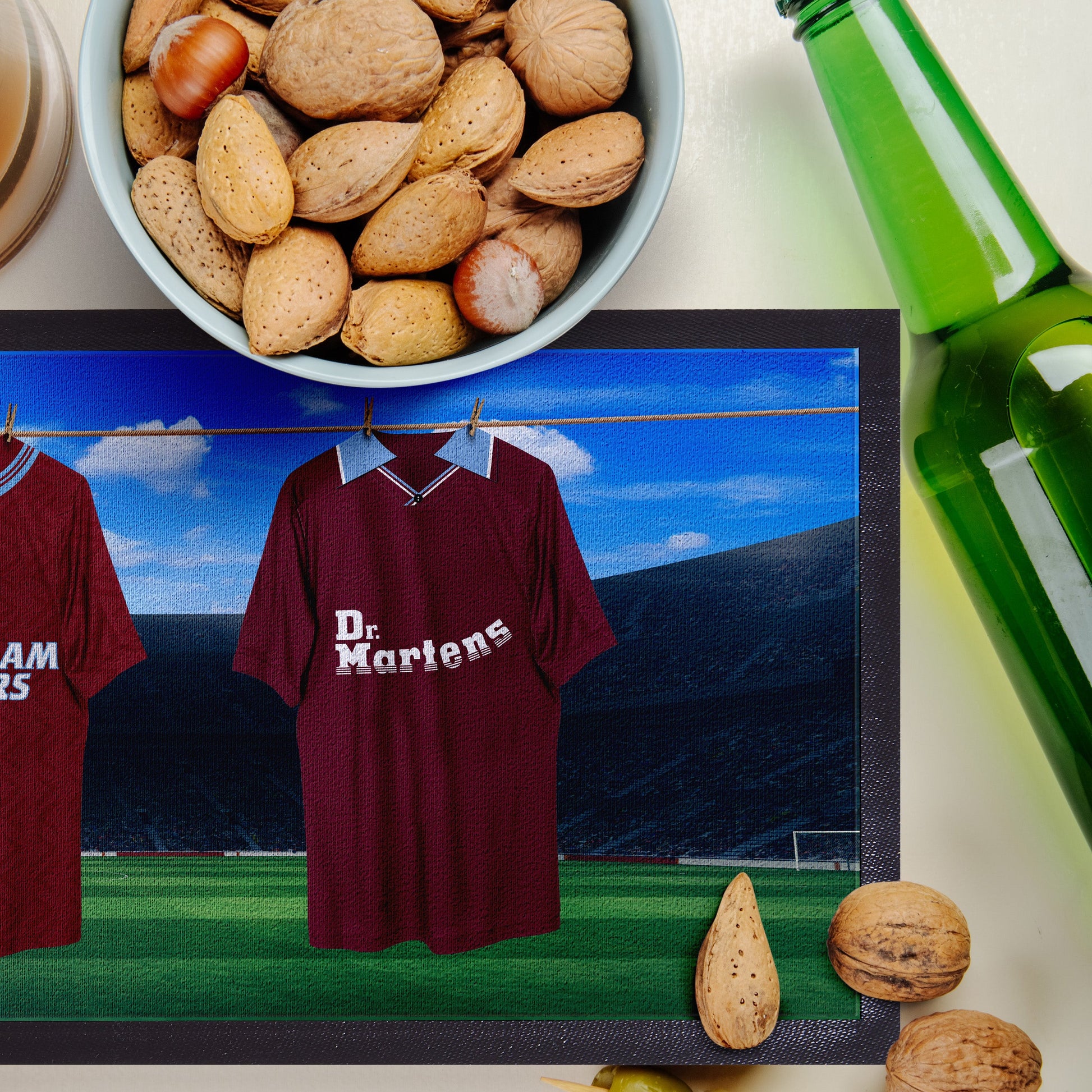 West Ham Retro Hanging Football Shirts - Personalised Bar Runner