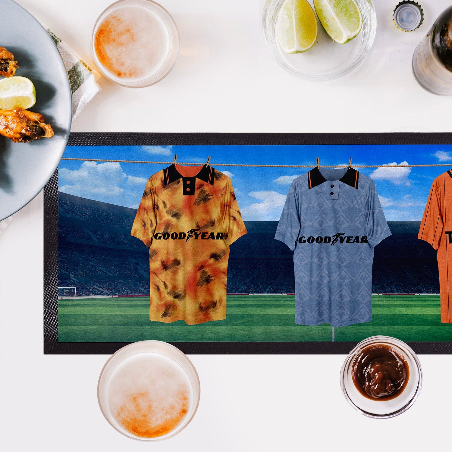 Wolves Retro Hanging Football Shirts - Personalised Bar Runner