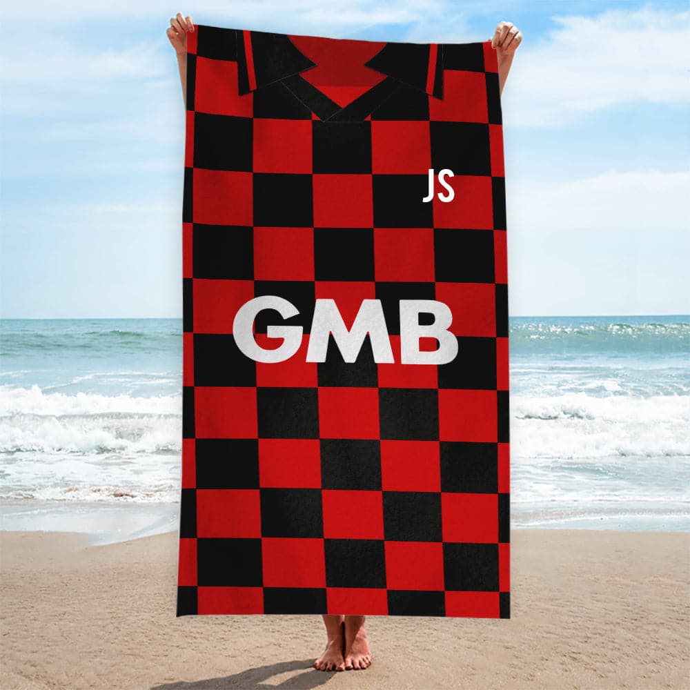 Fulham -1996 AWAY Shirt - Personalised Retro Beach Towel - 150cm x 75cm