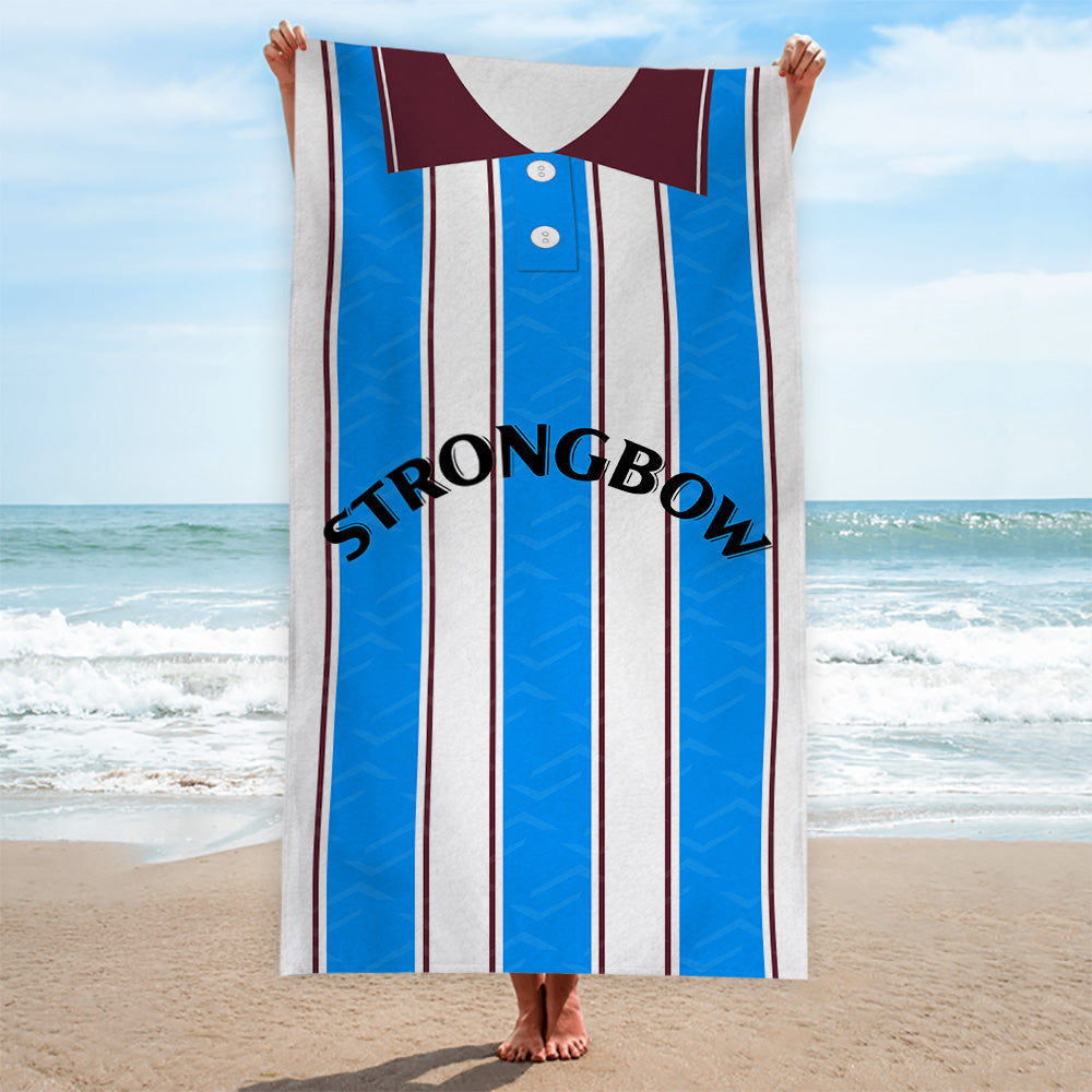 Hearts 1995 Away Shirt - Personalised Lightweight, Microfibre Retro Beach Towel 