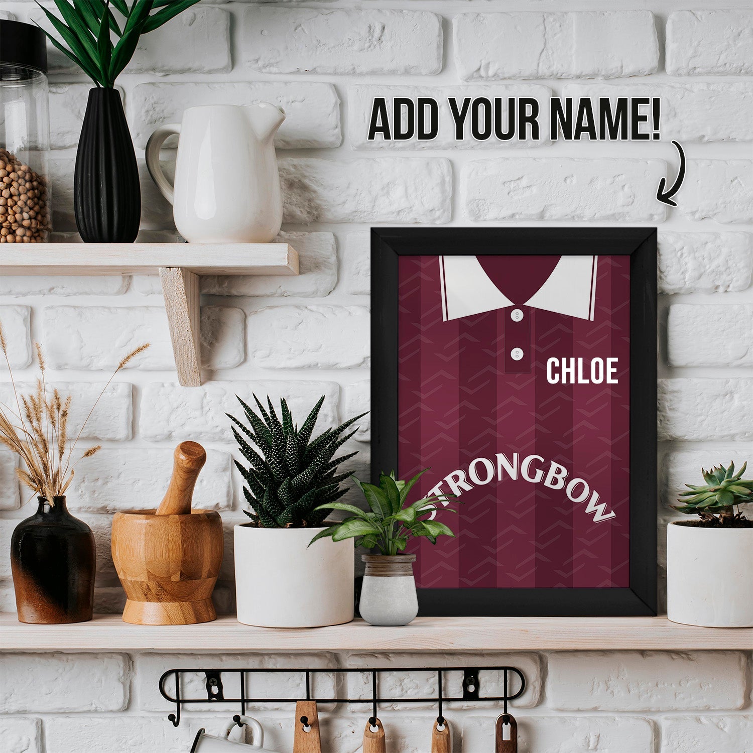 Hearts 1997 Home Shirt - A4 Personalised Metal Sign Plaque 