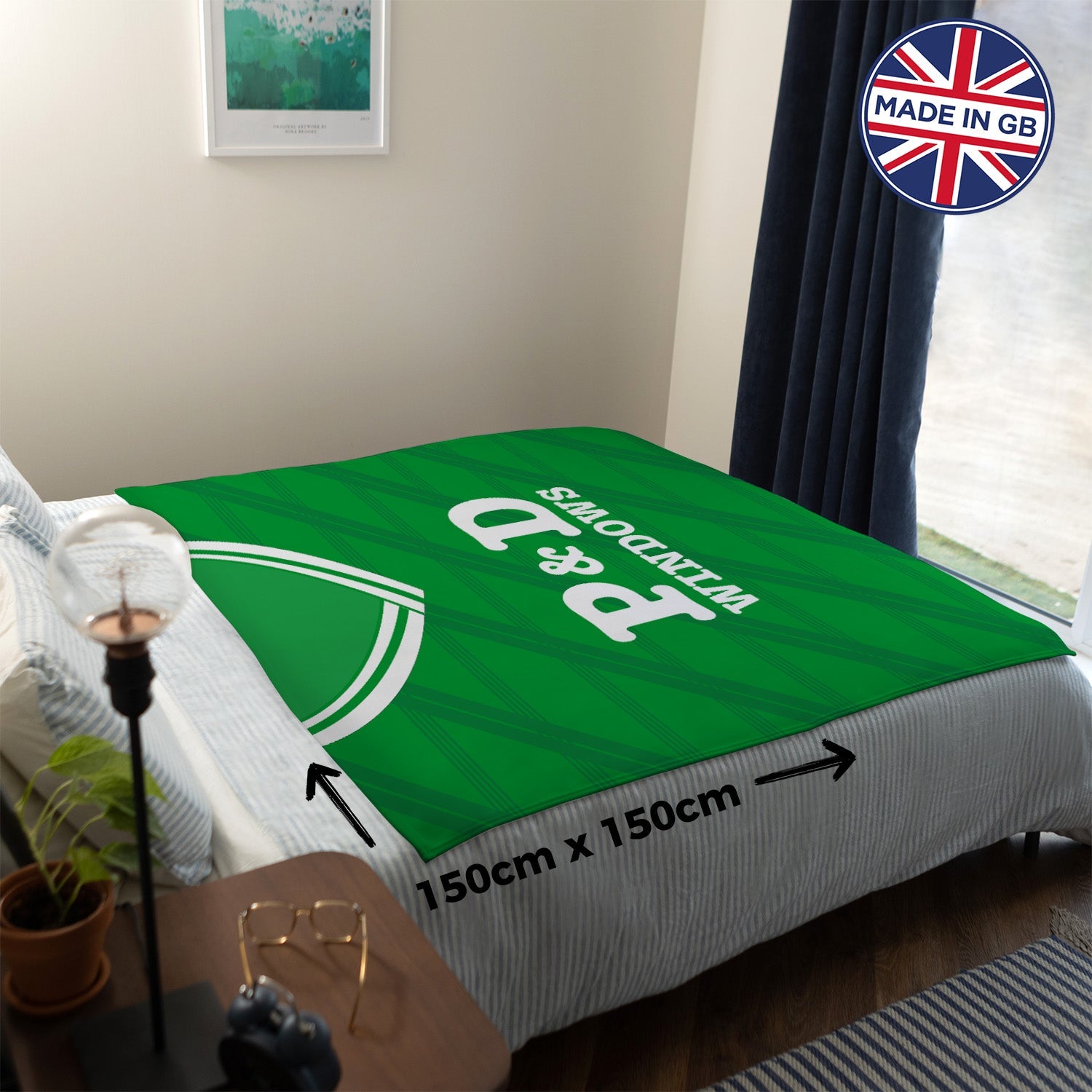 Hibernian - 1988 Home - Personalised Retro Fleece Blanket 150cm X 150cm