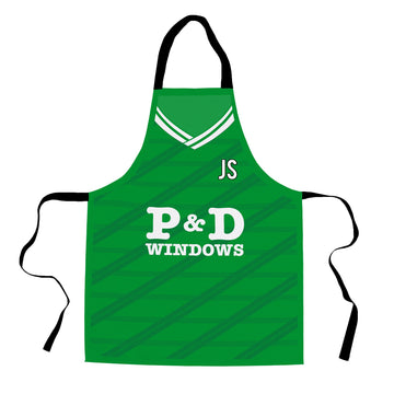 Hibernian Retro 1988 Home Shirt Apron - Personalised Retro Football Novelty Water-Resistant, Lazer Cut (no fraying) Light Weight Adults Apron