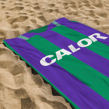 Hibernian Retro 1994 Away Shirt - Personalised Lightweight, Microfibre Retro Beach Towel - 150cm x 75cm