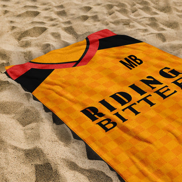 Hull Retro - 1998 - Home Shirt - Personalised Lightweight, Microfibre Retro Beach Towel - 150cm x 75cm