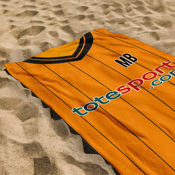 Hull Retro - 2009 - Home Shirt - Personalised Retro Lightweight, Microfibre Beach Towel - 150cm x 75cm