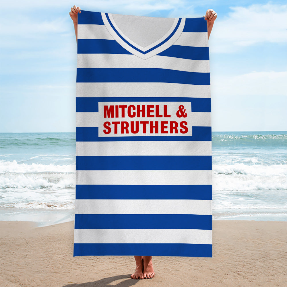 Kilmarnock 1985 Home Shirt - Personalised Lightweight, Microfibre Retro Beach Towel