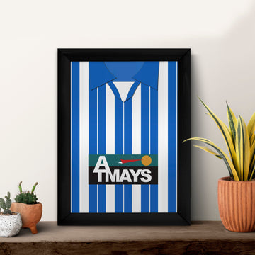 Kilmarnock 1997 Home Shirt - A4 Personalised Metal Sign Plaque - Frame Options Available