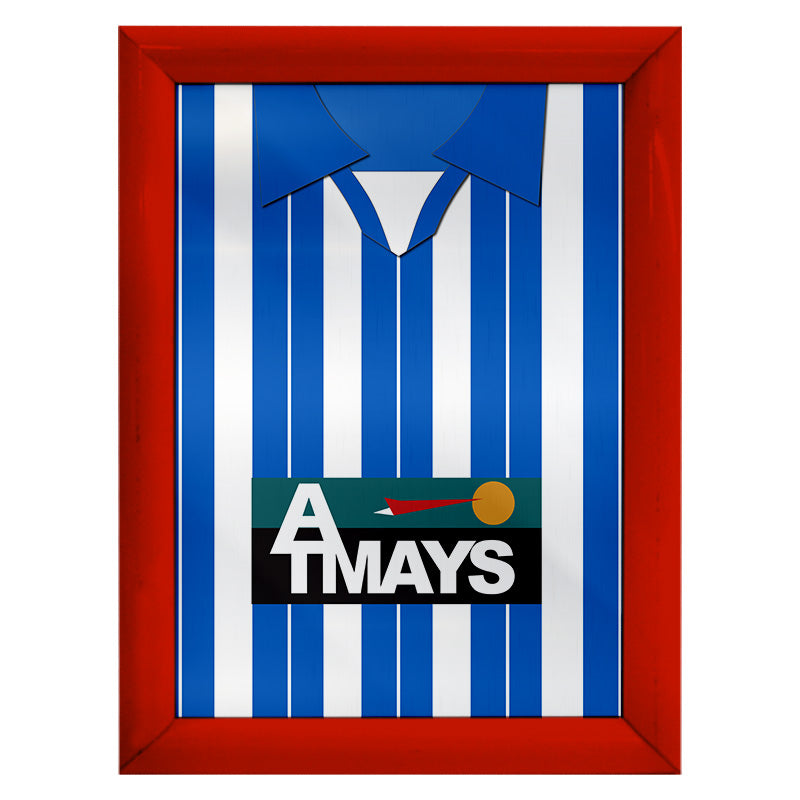 Kilmarnock 1997 Home Shirt - A4 Personalised Metal Sign Plaque