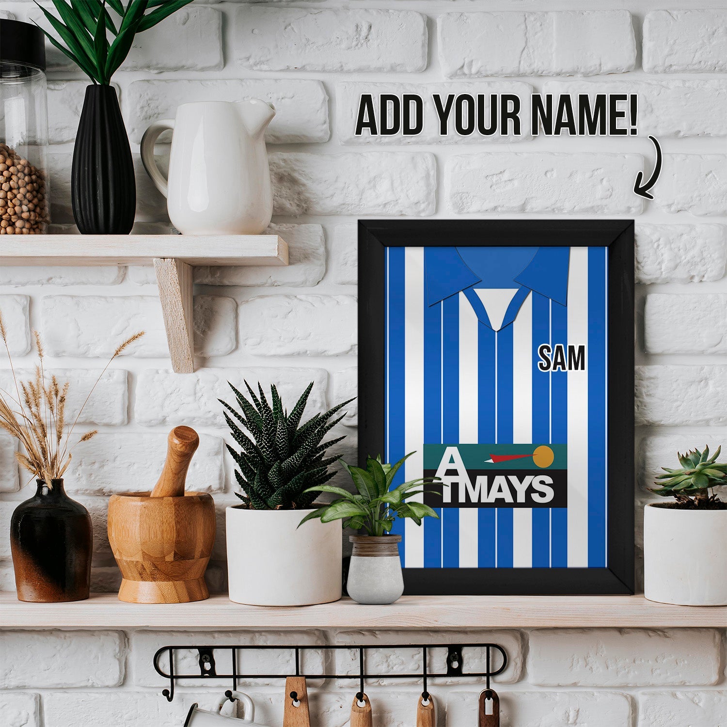 Kilmarnock 1997 Home Shirt - A4 Personalised Metal Sign Plaque