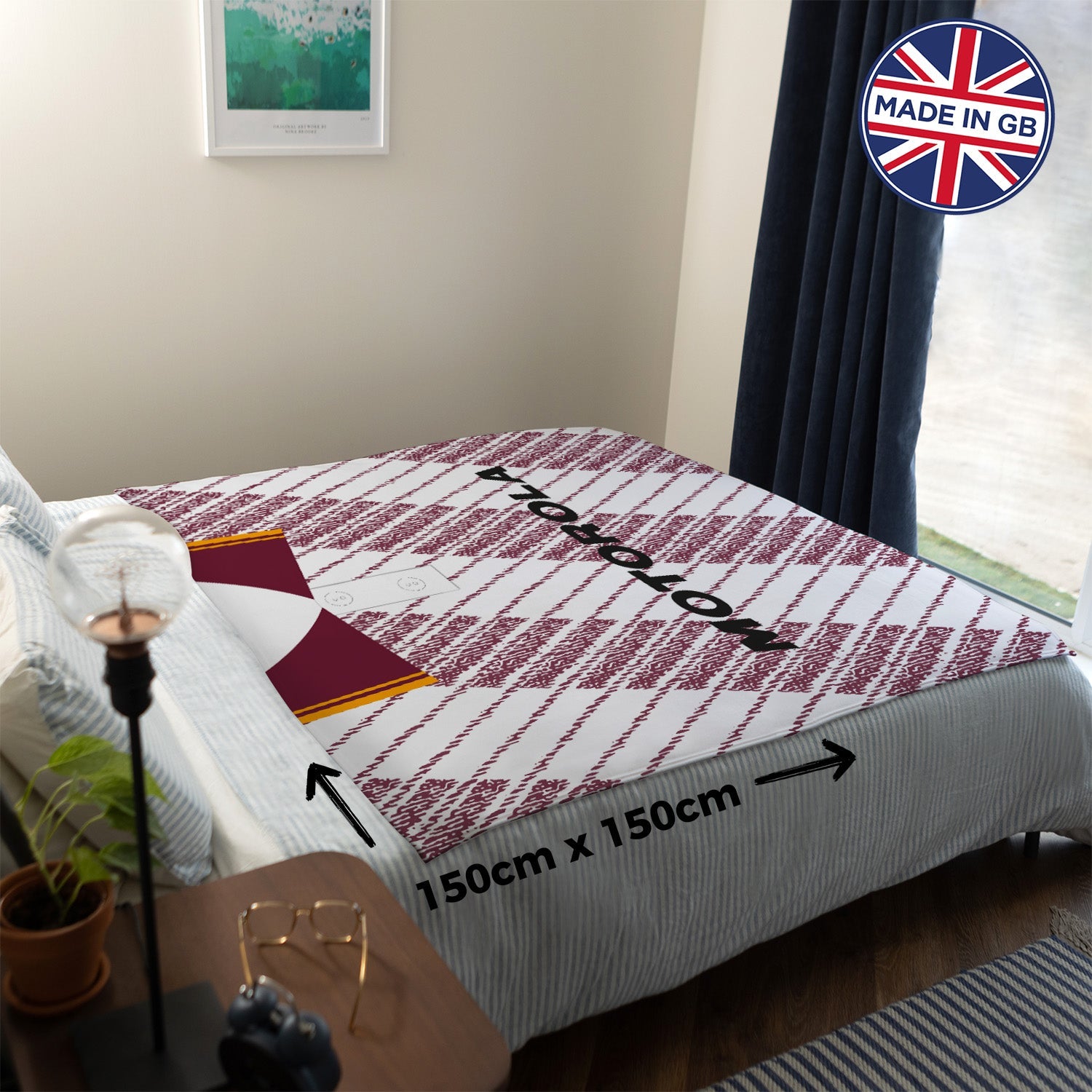 Motherwell 1992 Away - Personalised Retro Fleece Blanket 150cm X 150cm