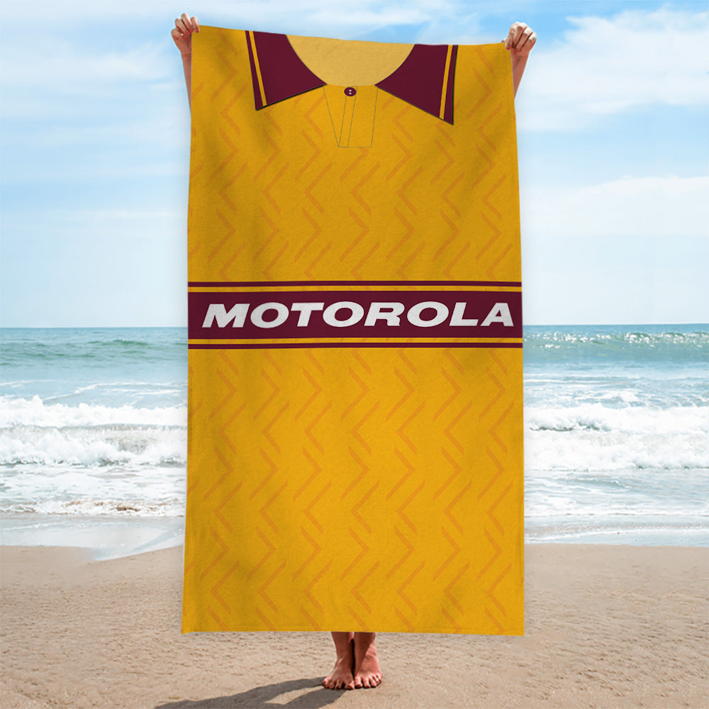 Motherwell 1994 Home Shirt - Personalised Lightweight, Microfibre Retro Beach Towel