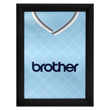 Personalised Manchester Blue Retro - 1988 Home Shirt - A4 Metal Sign Plaque - Frame Options Available