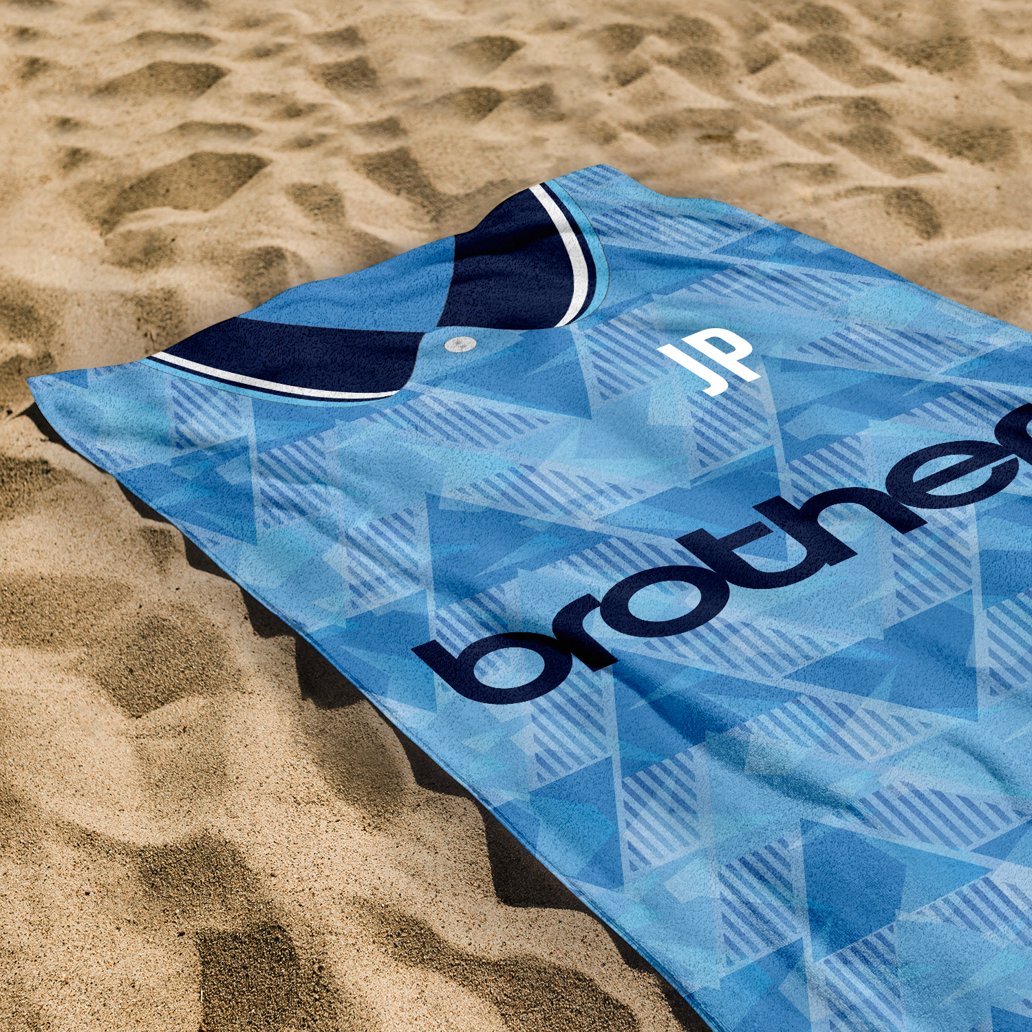 Man City FC - 1989 Home Shirt - Personalised Vintage Beach Towel 