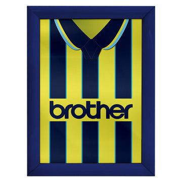 Personalised Manchester Blue Retro - 1998 Away Shirt - A4 Metal Sign Plaque - Frame Options Available