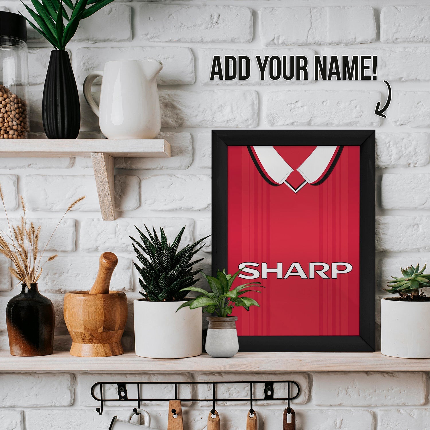 Personalised Man United - 1999 Home Shirt - A4 Metal Sign Plaque