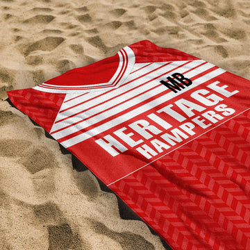 Middlesbrough - 1990 Home Shirt - Personalised Retro Lightweight, Microfibre Beach Towel - 150cm x 75cm