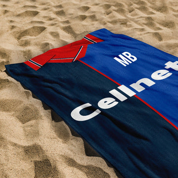 Middlesbrough - 1997 Away Shirt - Personalised Retro Lightweight, Microfibre Beach Towel - 150cm x 75cm
