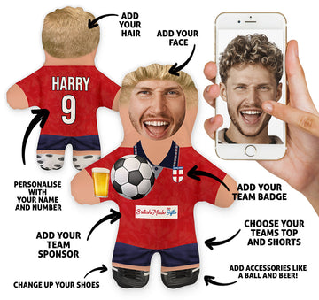 Create Your Own Footballer - Mini Me™ - Personalised Shirt - Choose Your Outfit, Hair, Shoes and Accessories