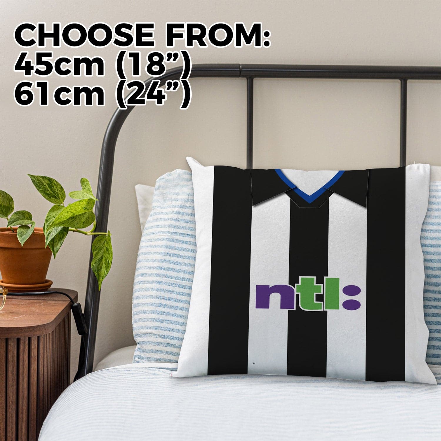 Newcastle - 2001 Home Shirt - 45cm or 61cm Retro Cushion