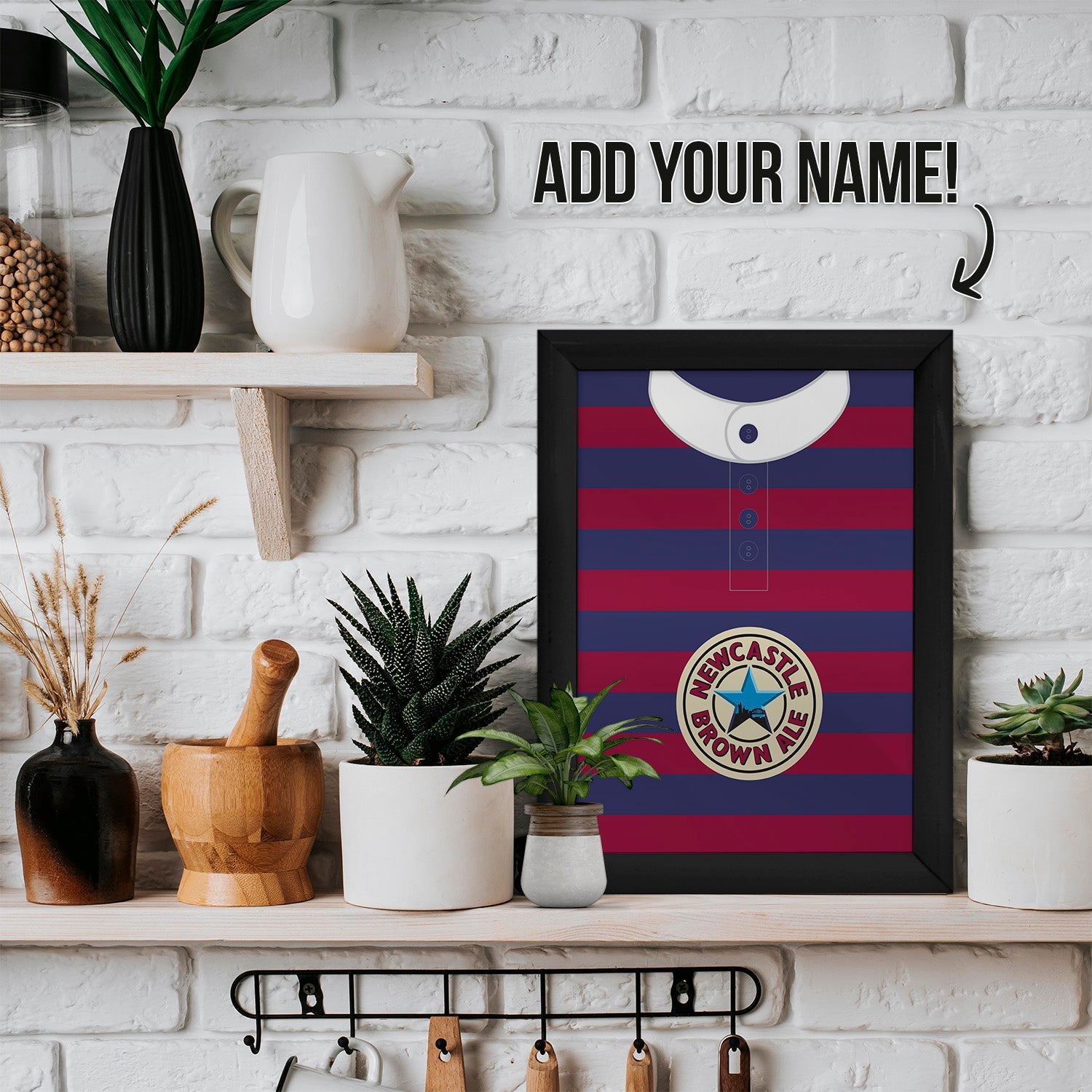 Personalised Newcastle 1996 Away Shirt - A4 Metal Sign Plaque