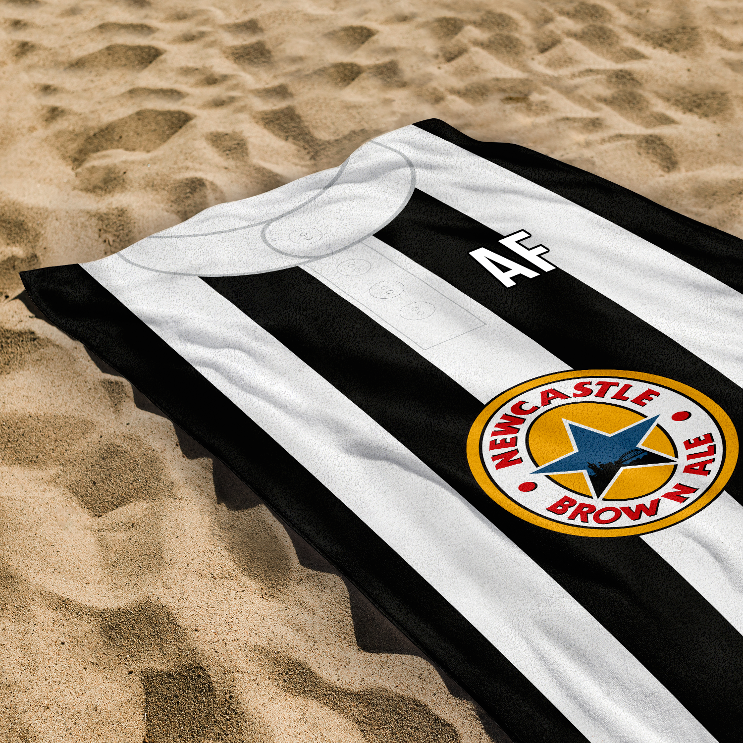 Newcastle - 1996 - Home Shirt - Personalised Retro Lightweight, Microfibre Beach Towel - 150cm x 75cm