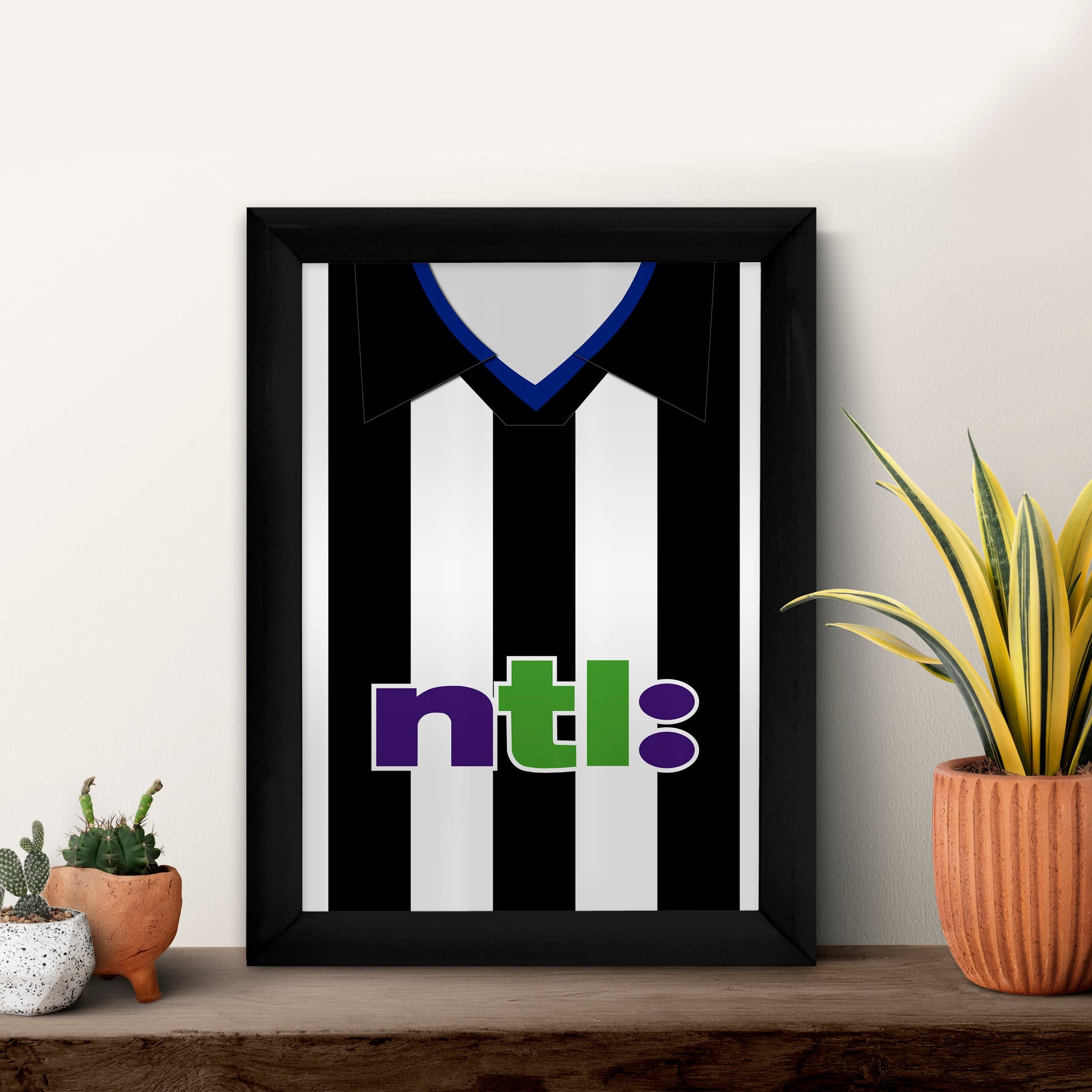 Personalised Newcastle - 2001 Home Shirt - A4 Metal Sign Plaque