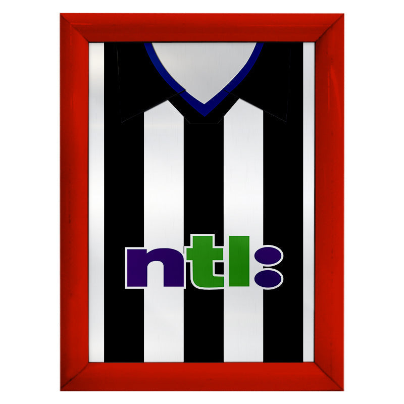 Personalised Newcastle - 2001 Home Shirt - A4 Metal Sign Plaque