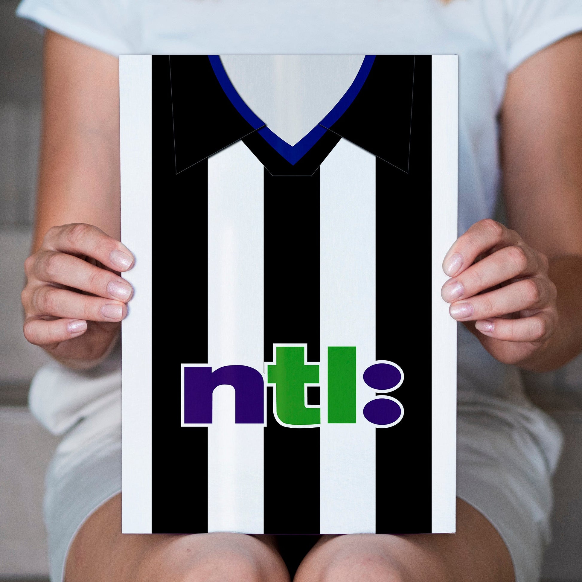 Personalised Newcastle - 2001 Home Shirt - A4 Metal Sign Plaque