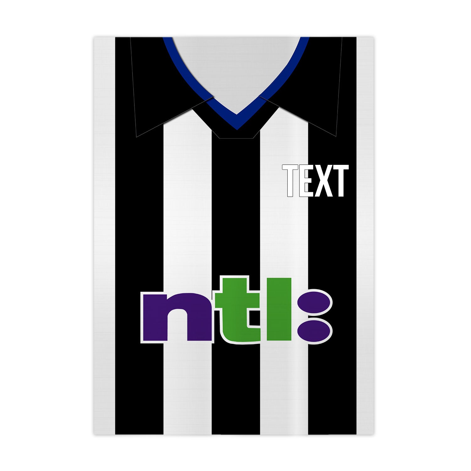 Personalised Newcastle - 2001 Home Shirt - A4 Metal Sign Plaque