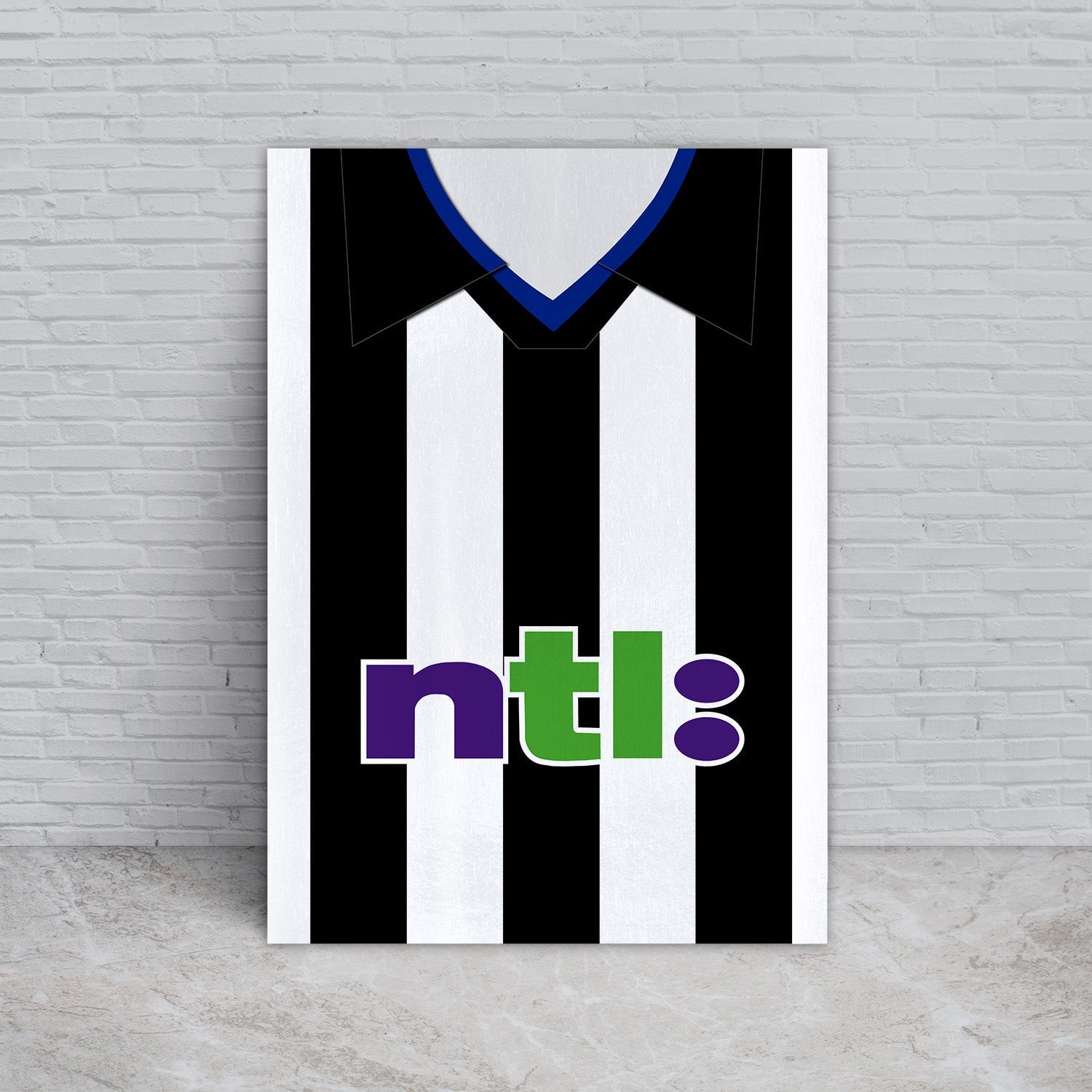 Personalised Newcastle - 2001 Home Shirt - A4 Metal Sign Plaque