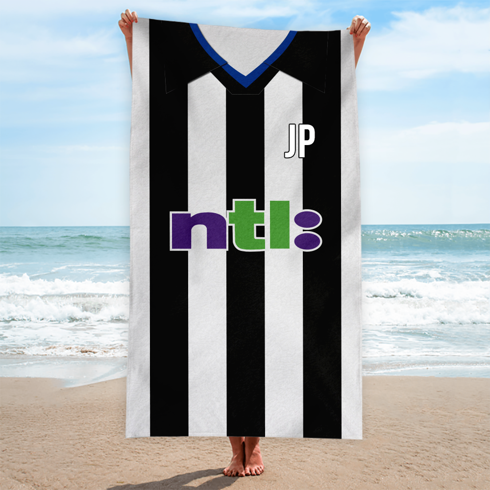 Newcastle - 2001- Home Shirt - Personalised Vintage Beach Towel